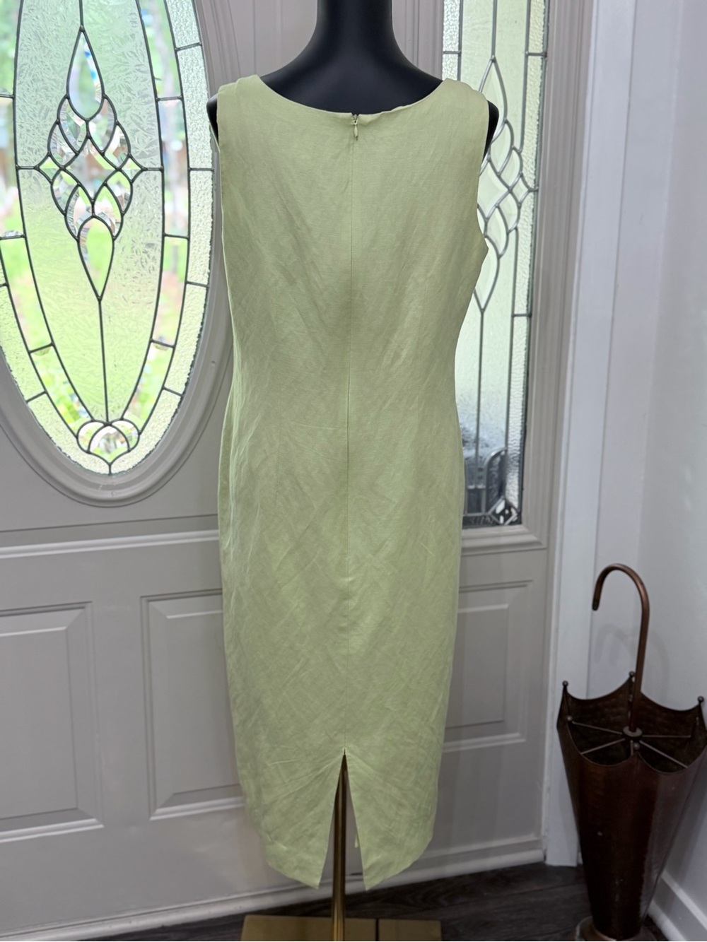 Jessica Howard Lime Green Linen Blend Midi Dress Size 14 - Picture 5 of 7